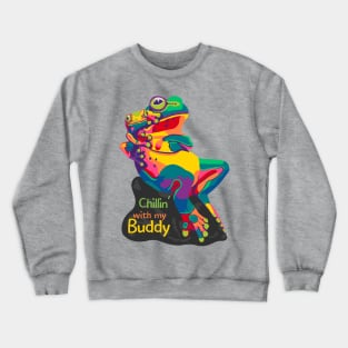 Chillin' With My Buddy Tree Frogs Crewneck Sweatshirt